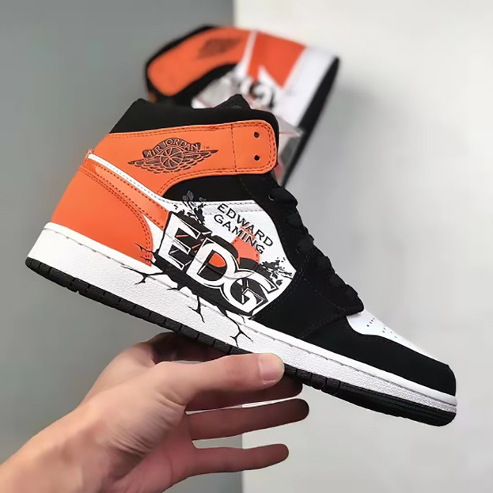 Air Jordan 1 AJ1 High Running Shoes-Black/Orange-7497968