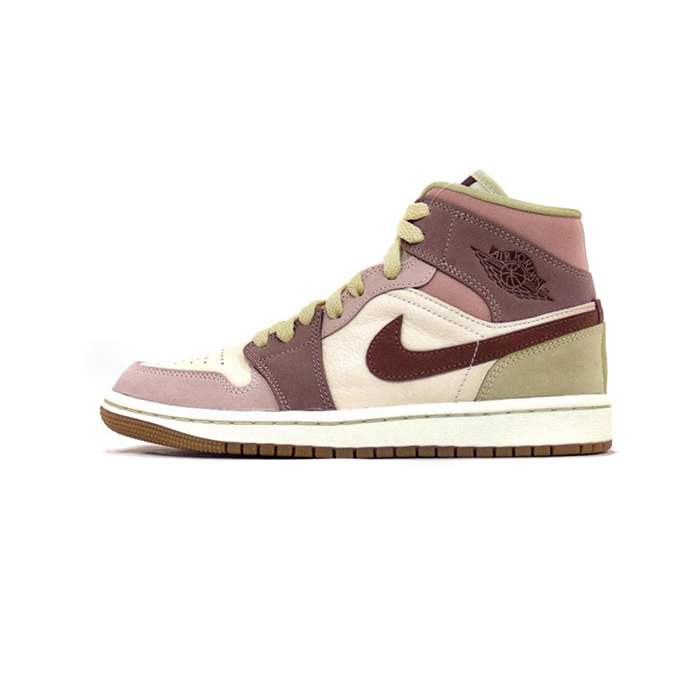 Air Jordan 1 AJ1 High Running Shoes-Khkai/Red Wine-313155