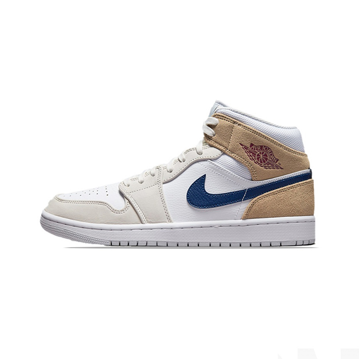 Air Jordan 1 AJ1 High Running Shoes-White/Khkai-4928111