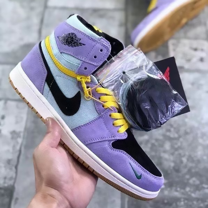 Air Jordan 1 AJ1 Zipper high Running Shoes-Purple/Black-6344752