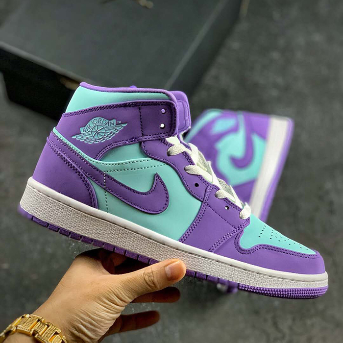 Air Jordan 1 AJ1 MID High Running Shoes-Purple/Blue-2267298