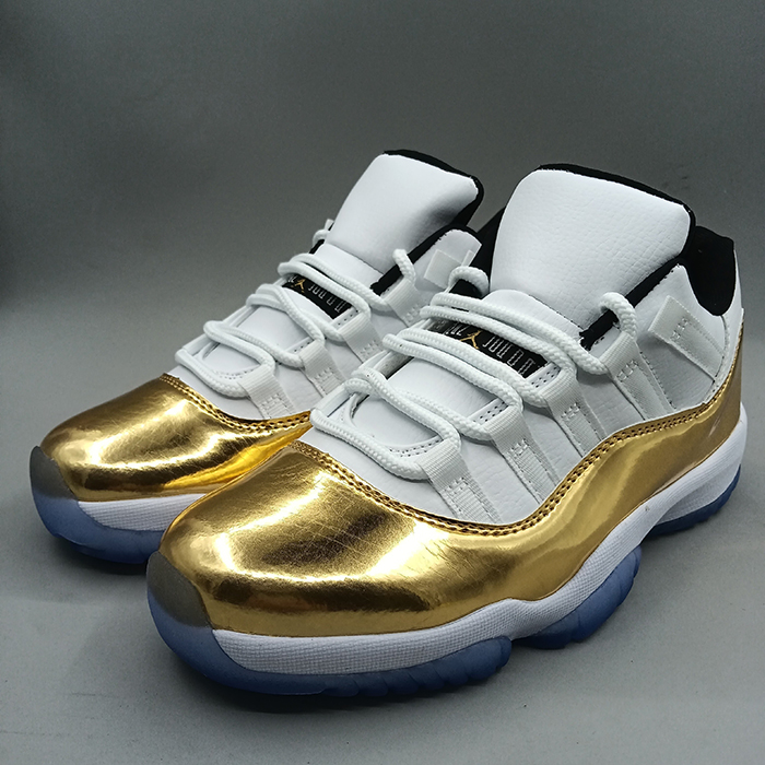 Air Jordan 11 AJ11 Retro High Running Shoes-White/Gold-1410894