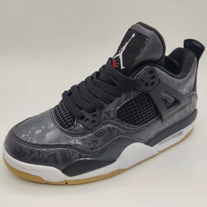 Air Jordan 4 AJ4 Retro High Running Shoes-Black/White-9932446