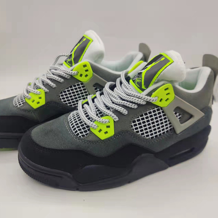 Air Jordan 4 AJ4 Retro High Running Shoes-Gray/Black-2693358