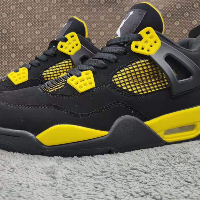 Air Jordan 4 AJ4 Retro High Running Shoes-Black/Yellow-2042771