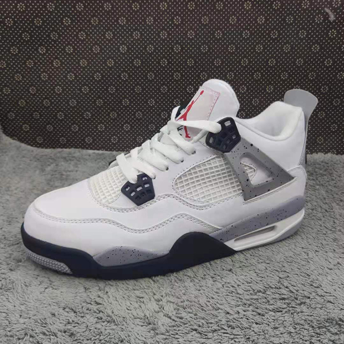 Air Jordan 4 AJ4 Retro High Running Shoes-White/Gray-3023776