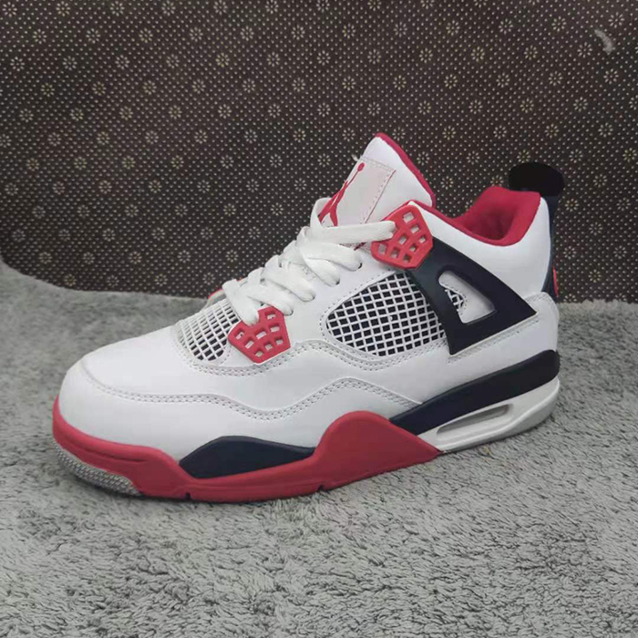 Air Jordan 4 AJ4 Retro High Running Shoes-White/Red-3191144