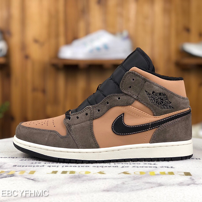 Air Jordan 1 AJ1 High Running Shoes-Khkai/Brown-8271167