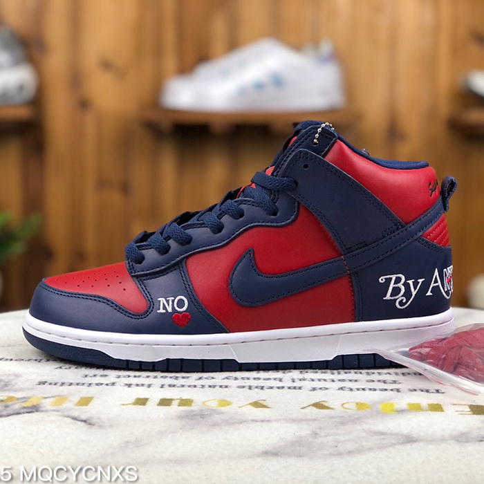 SB Dunk High Running Shoes-Red/Navy Blue-1371993