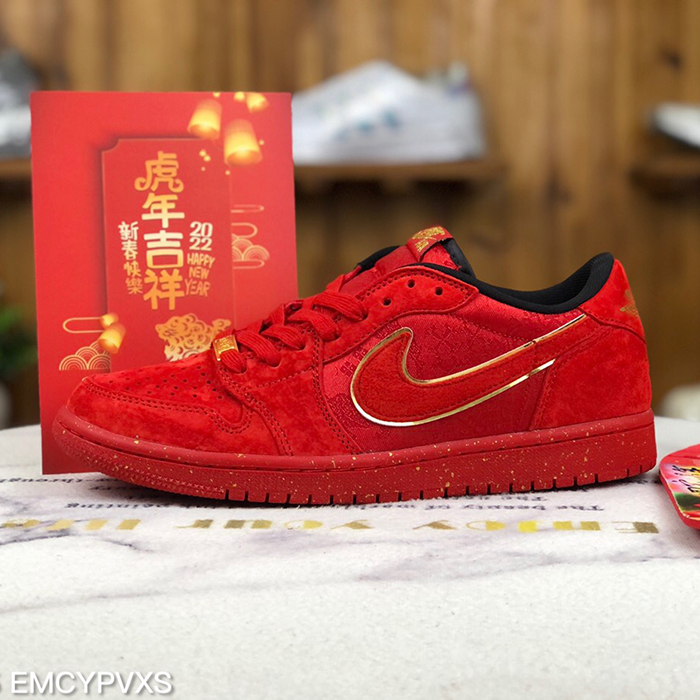 Air Jordan AJ1 Low Running Shoes-All Red-9914473