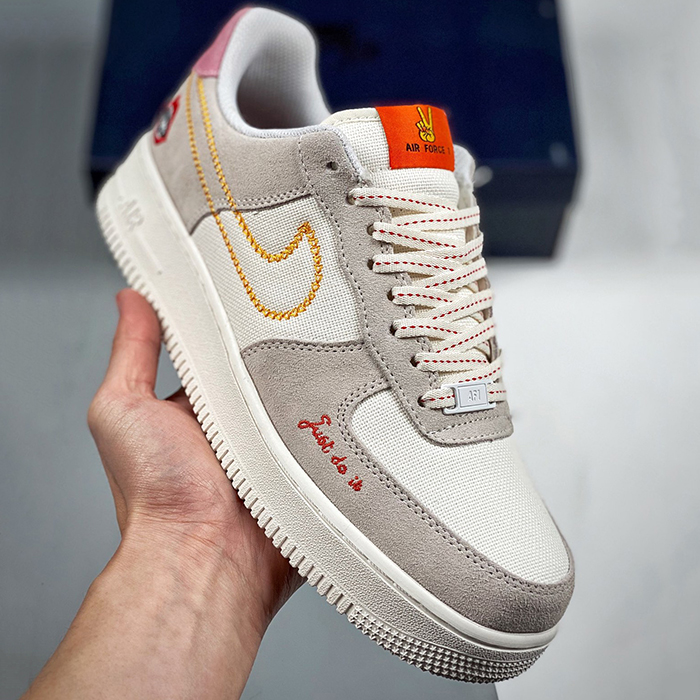 Air Force 1'07 Low AF1 Running Shoes-Light Gray/White-9894337