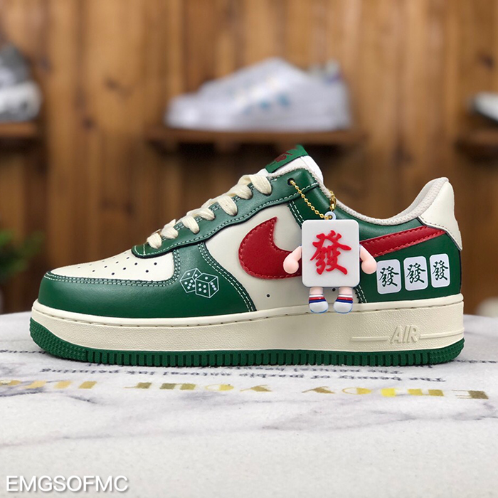 Air Force 1'07 Low AF1 Running Shoes-Green/White-8049915