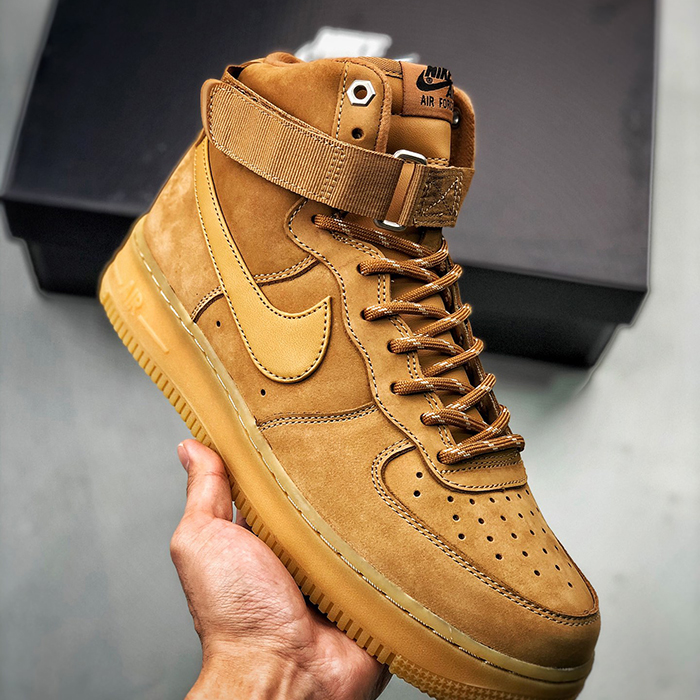 Air Force 1 High FLAX Wheat 19S Running Shoes-Brown-3355662