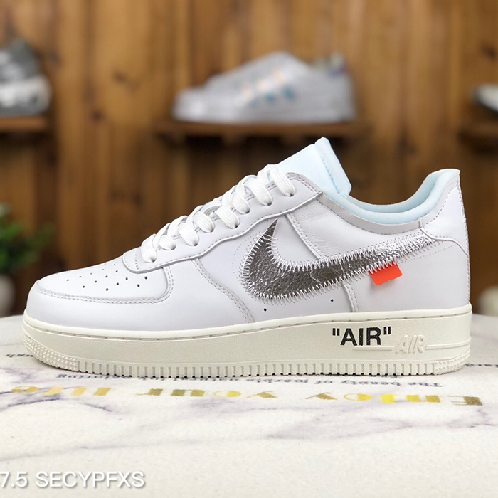 Air Force 1'07 Low AF1 OW Running Shoes-White/Siver-2032161