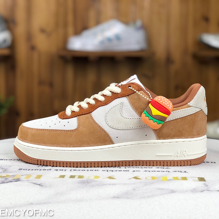 Air Force 1 Low '07 AF1 Running Shoes-White/Brown-4440211