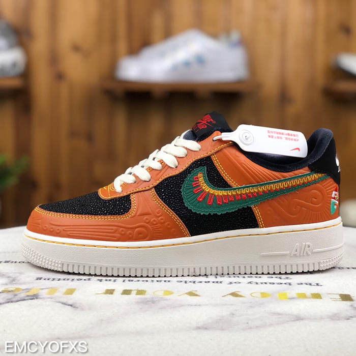 Air Force 1'07 Low AF1 Running Shoes-Brown/White-5297663