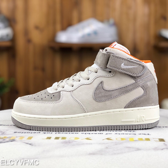 Air Force 1'07 Mid AF1 Running Shoes-Gray/White-3265494