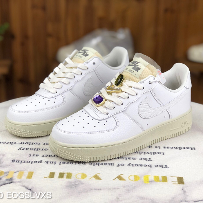 Air Force 1'07 Mid AF1 Running Shoes-All White-7162012