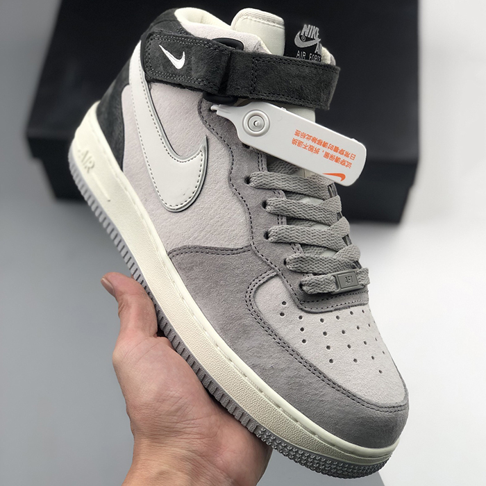 Air Force 1'07 Mid AF1 High Running Shoes-Gray/Black-2681817