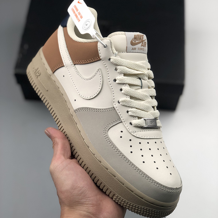 Air Force 1 Low '07 AF1 Running Shoes-White/Brown-7833459