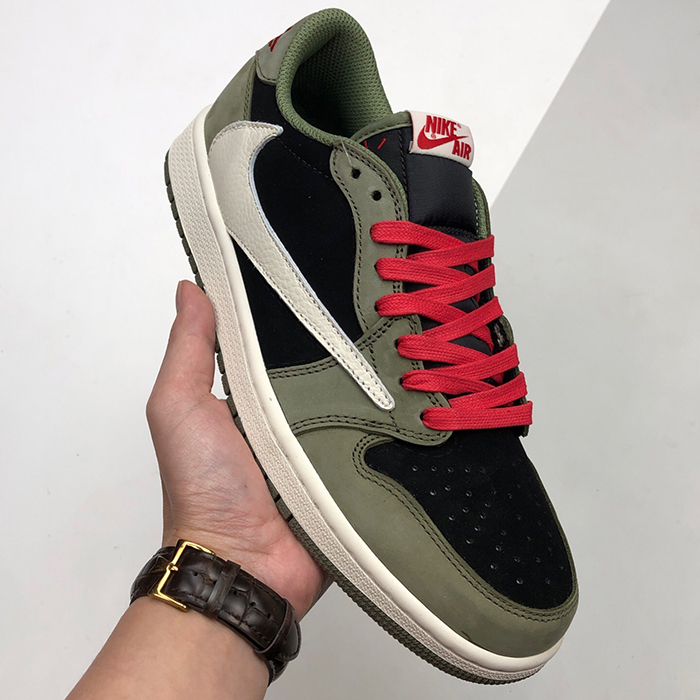 Air Jordan 1 AJ1 Low Running Shoes-Army Green/Black-5415189