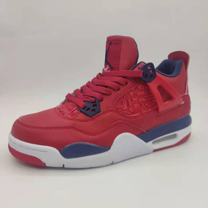 Air Jordan 4 AJ4 Retro High Running Shoes-Red/White-1569877