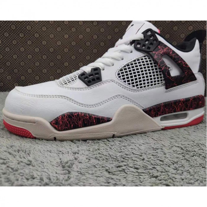 Air Jordan 4 AJ4 Retro High Running Shoes-White/Red-294204