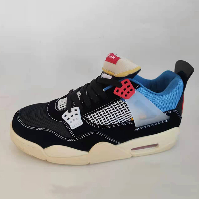 Air Jordan 4 AJ4 Retro High Running Shoes-Black/Blue-5795212