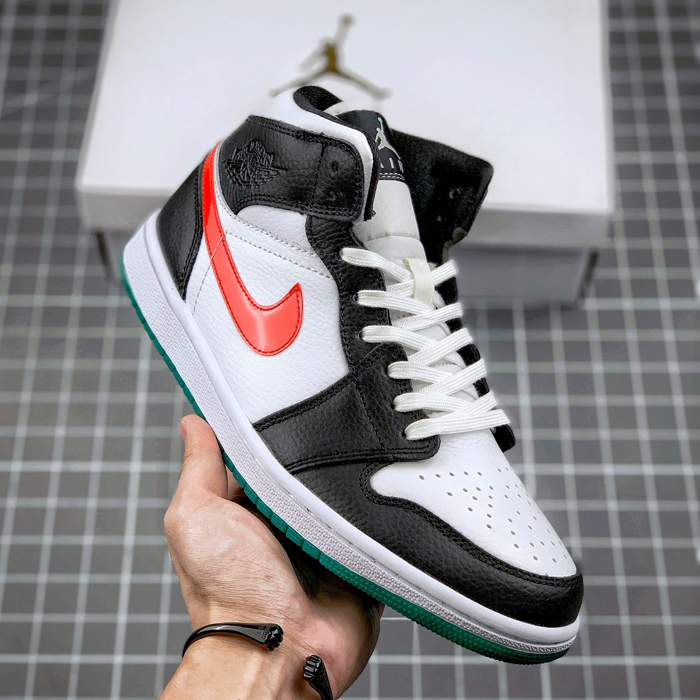 Air Jordan 1 Mid AJ1 High Running Shoes-White/Black-1290850