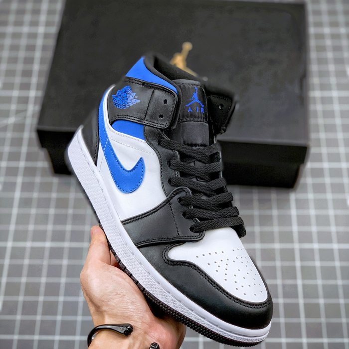 Air Jordan 1 Mid AJ1 High Running Shoes-Black/White-5920955