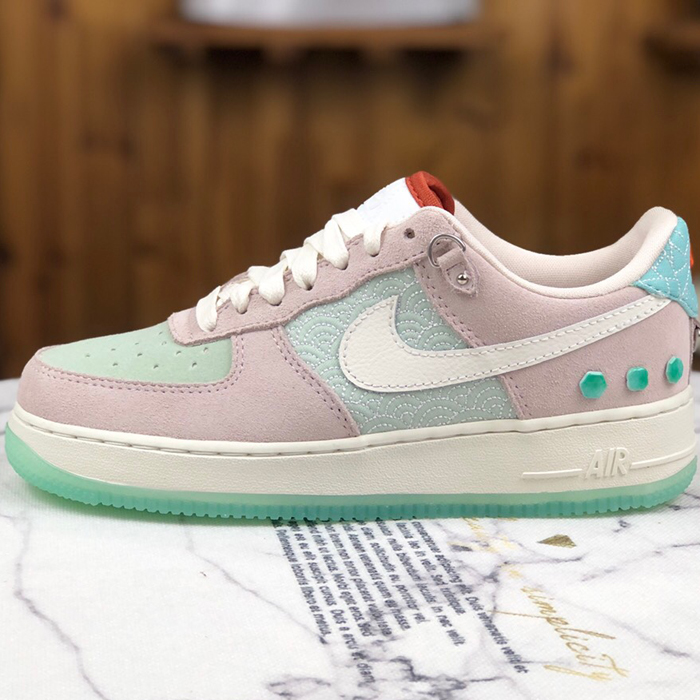 Air Force 1 MID AF1 Women Running Shoes-Pink/Green-2693393