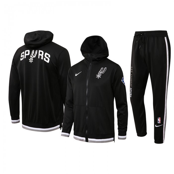 San Antonio Spurs Black Hooded NBA Edition Classic Jacket Training Suit (Top+Pant)-1344664