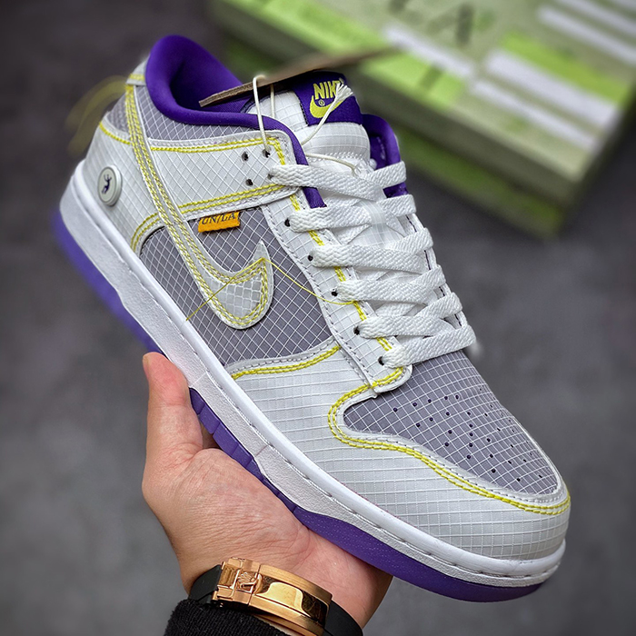 Union x SB Dunk Low Running Shoes-White/Purple-1312356