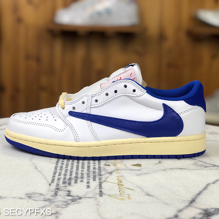 Air Jordan 1 Retro AJ1 Running Shoes-White/Blue-6480107