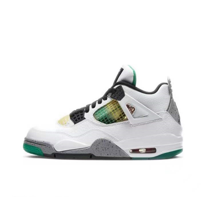 Air Jordan 4 AJ4 Retro High Running Shoes-White/Green-4014932