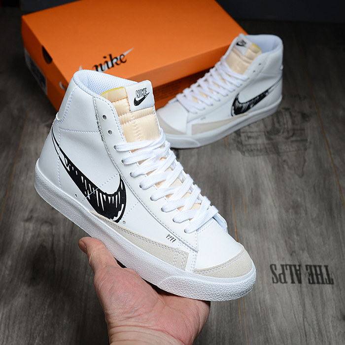 SB Dunk BLAZER High Running Shoes-White/Black-1916445