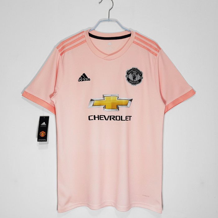 Retro 2018/19 Manchester United M-U Away Pink Jersey version short sleeve-5621666