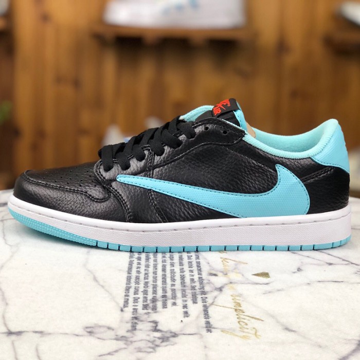 Air Jordan 1 Low AJ1 Running Shoes-Black/Blue-1952185