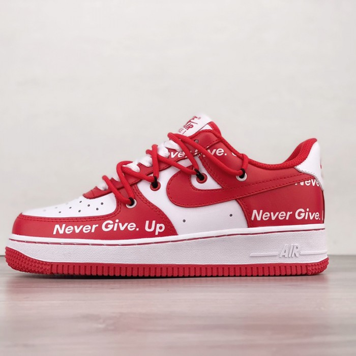 Air Force 1 AF1 Low Running Shoes-White/Red-887259