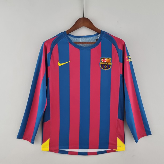 Retro Barcelona 05/06 Long sleeve home Jersey version Long sleeve-6690279