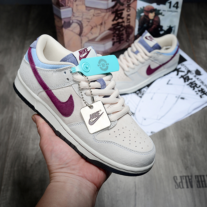 Union LA x SB Dunk Low Running Shoes-Gray/Wine Red-2742190