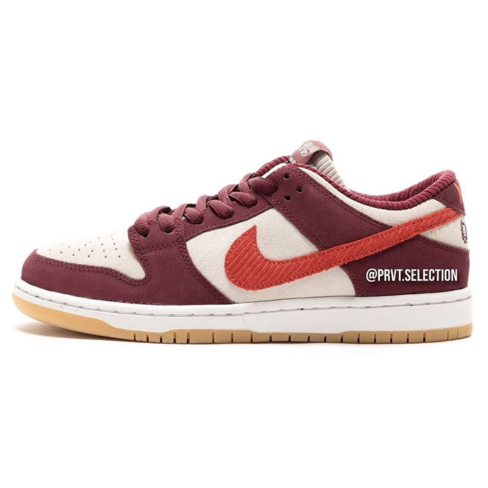 Skate Like a Girl x SB Dunk Low Running Shoes-Wine Red/White-3414783