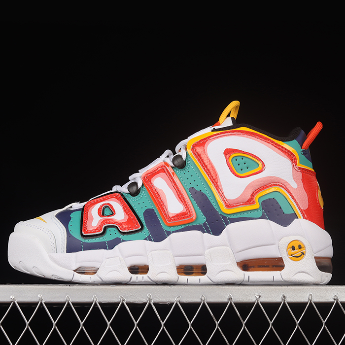 Air More Uptempo 96 QS Running Shoes-White/Orange-9107569