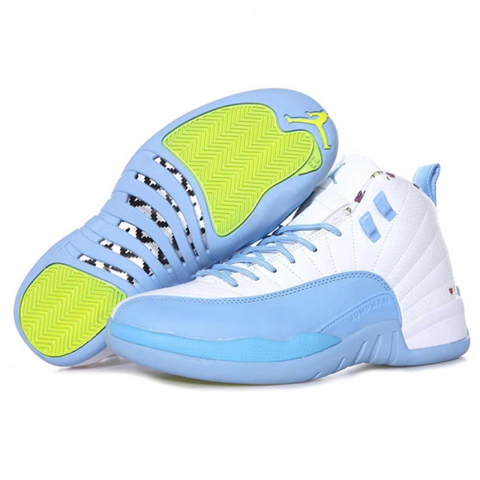 Air Jordan 12 AJ12 High Running Shoes-Blue/White-2239015