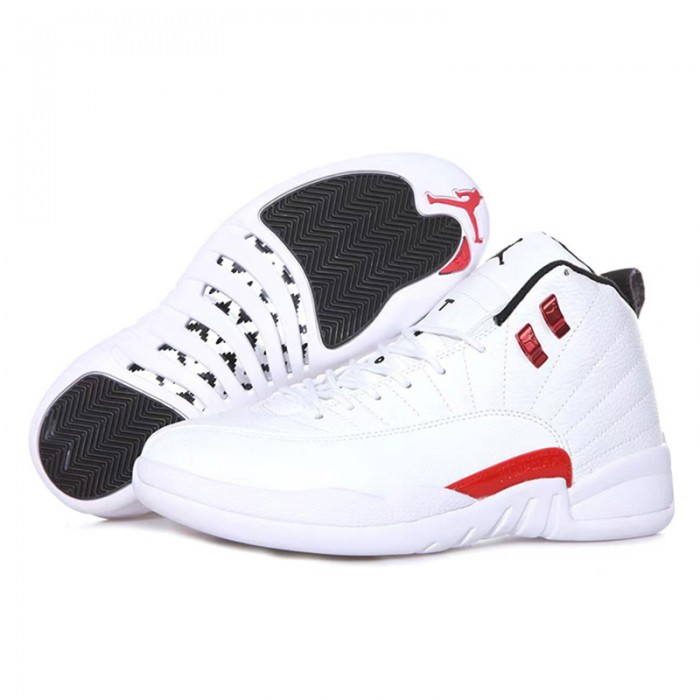 Air Jordan 12 AJ12 High Running Shoes-White/Red-7748266