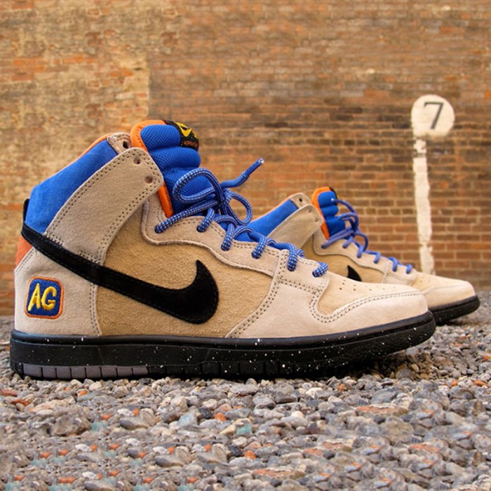 SB Dunk High Premium SB AG High Running Shoes-Grey/Blue-9862123