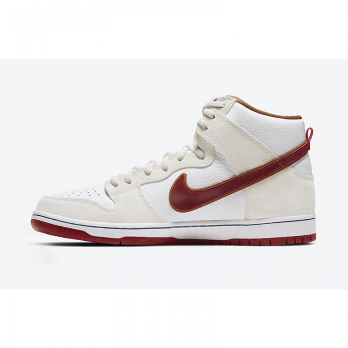 SB Dunk High Team Crimson Running Shoes-White/Red-4660918