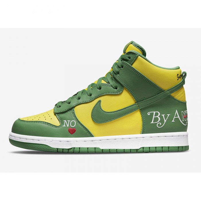 Supreme x SB Dunk High“By Any Means”High Running Shoes-Green/Yellow-6309978