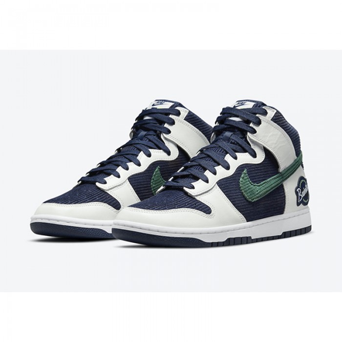 SB Dunk High“Sports Specialties”High Running Shoes-White/Navy Blue-6982424