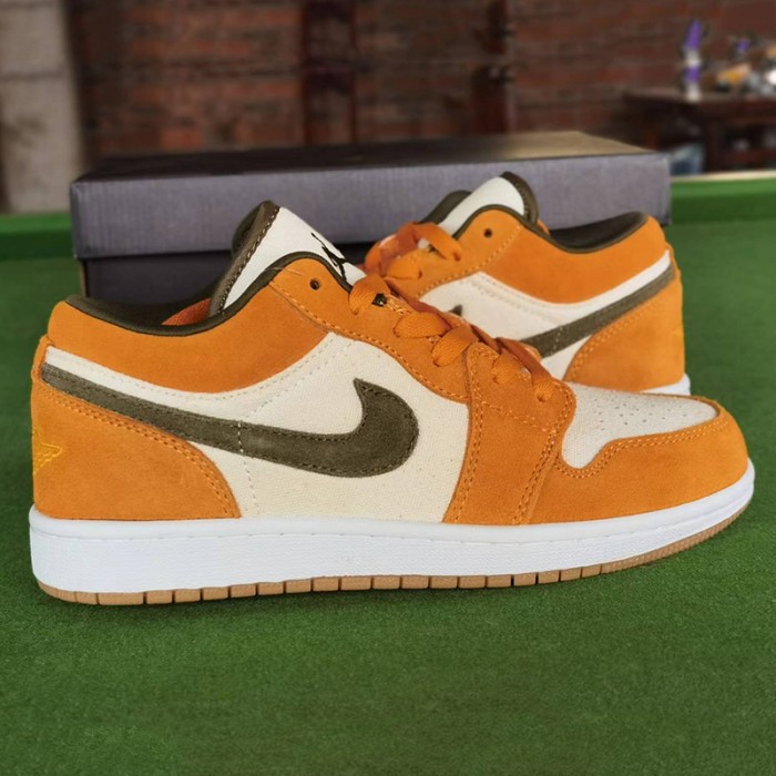 Air Jordan 1 AJ1 Running Shoes-Orange/Grey-3849804